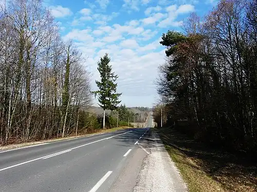 D 675 in Richtung Nontron bei Morelière