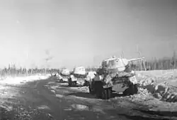Panzerkolonne an der Leningrader Front, Winter 1942. Archiv RIA Novosti