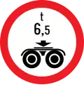 Verbot für Fahrzeuge über angegebene tatsächliche Doppelachslast