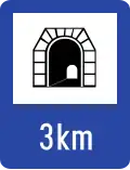 Tunnel, mit Längenangabe in km