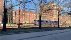 Gelenkwagen der Green Line (Light Rail) im Shaker Boulevard