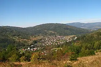 Blick vom Fluss Soła