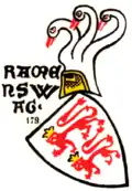 Wappen der «Ramenswag» in der Zürcher Wappenrolle, um 1340