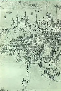 Belagerung von Rapperswil 1656, Federzeichnung (Ausschnitt), Stadtarchiv Rapperswil-Jona