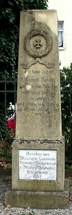 Kriegerdenkmal von 1884