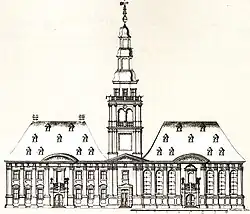 Rathaus und Sebastiankirche (1764)