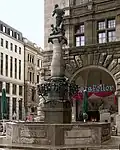 Rathausbrunnen auf dem Burgplatz am Neuen Rathaus in Leipzig, 1908