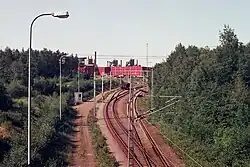 Gleise der Stahlfabrik bei Rautaruukki