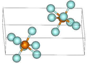 Strukturformel von Rhenium(VII)-fluorid bei 1,5 K