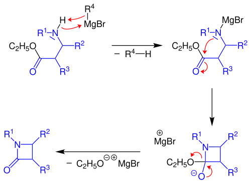 Reaktionsmechanismus der Breckpot-β-Lactamsynthese