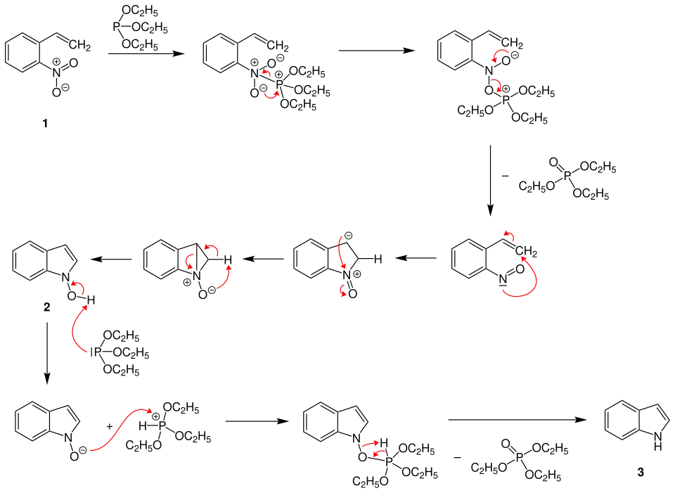 Reaktionsmechanismus der Cadogan-Sundberg-Indolsynthese