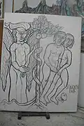 Sündenfall, 1962, Kohle, 180 × 140