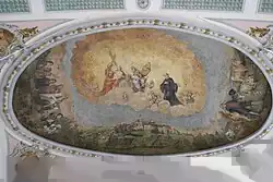 Deckengemälde im Langhaus, heiliger Leonhard