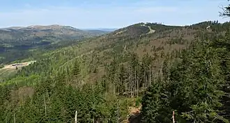 Reischlberg mittig, Plöckenstein links hinten