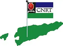 Symbole auf dem Wahlschein für die Autonomie innerhalb Indonesiens und für die völlige Unabhängigkeit Osttimors mit der Flagge des CNRT