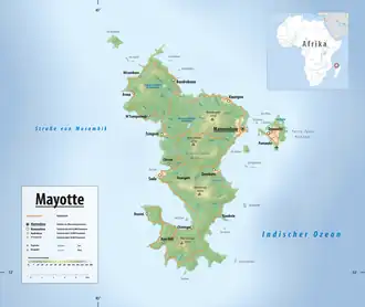 Reliefkarte von Mayotte