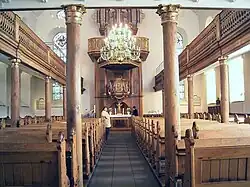 Kanzel-Orgel-Altar in der Stadtkirche in Remscheid-Lennep