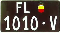 Ehemaliges Mietwagen-Kontrollschild Liechtenstein (1977-2001)