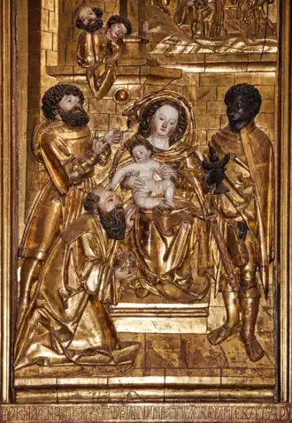 Anbetung der Könige, Ausschnitt aus dem rechten Flügel