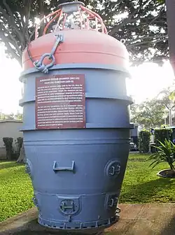 Ausgestellte Rettungskapsel des USS Squalus-Unfalls