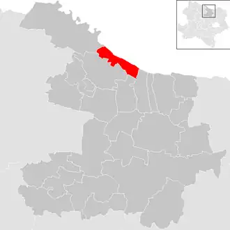 Lage der Gemeinde Retzbach (Niederösterreich) im Bezirk Hollabrunn (anklickbare Karte)