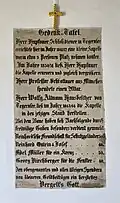 Gedenktafel zur Errichtung der Kapelle