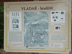 Grundriss des Gipfels auf einer Schautafel