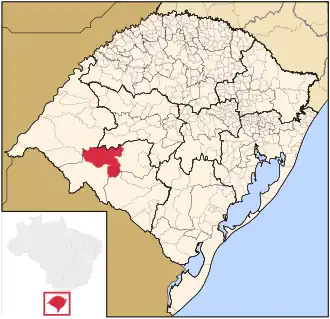 Lage von Rosário do Sul in Rio Grande do Sul