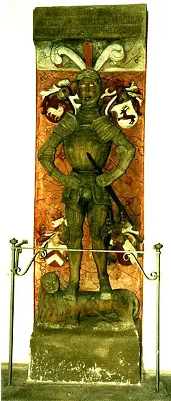 Ritter Christoph von Kotzau als vollplastisches Epitaph in der Kirche von Oberkotzau