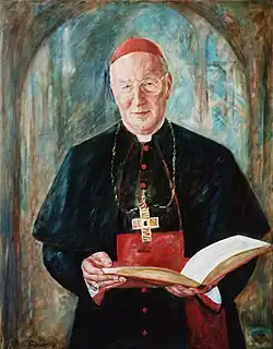 Friedrich Kardinal Wetter mit dem roten Zingulum