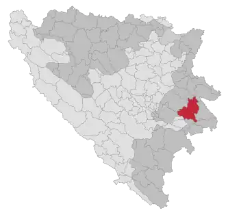 Lage der Gemeinde Rogatica in Bosnien und Herzegowina (anklickbare Karte)