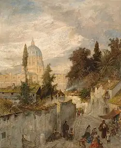 Blumenstillleben, 1888 und Via de Fornaci in Rom, 1900