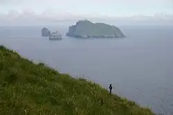 Blick von Hirta. Von links nach rechts: Stac an Armin, Stac Lee und Boreray