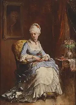 Junge Dame mit Hündchen