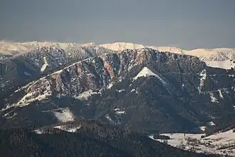 Rote Wand im Winter, vom Schöckl im Süden aus gesehen