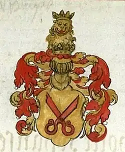 Wappen des Rudolf II. von Scherenburg, 1466–1495 Bischof von Würzburg