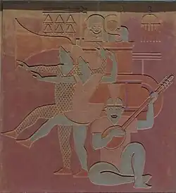 7. Lautenspieler und Tänzerinnen.