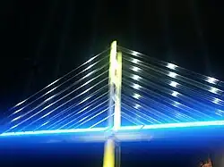 Rügenbrücke mit festlicher Beleuchtung am 20. Oktober 2007