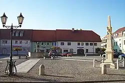 Kursächsische Postmeilensäule auf dem Markt