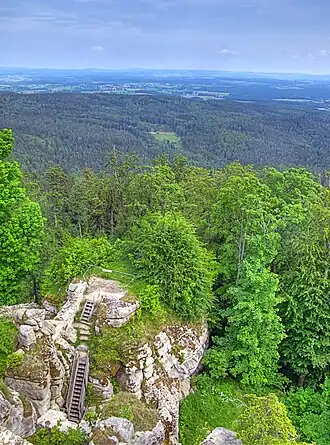 Ruine Weißenstein Blick vom Hauptturm
