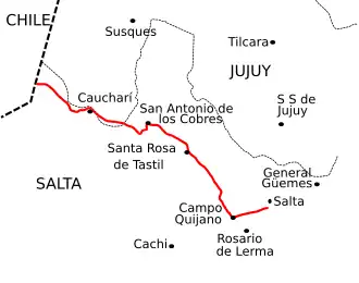 Verlauf der Ruta National51