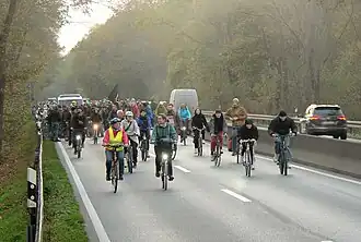 Fahrraddemonstration auf dem Südschnellweg, 2022