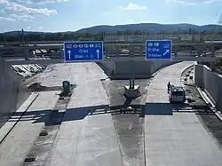 Ende der S 1 am Knoten Korneuburg (in Bau)