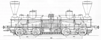 Die Lokomotive „Seraing“ des Lokomotivwettbewerbs von 1851