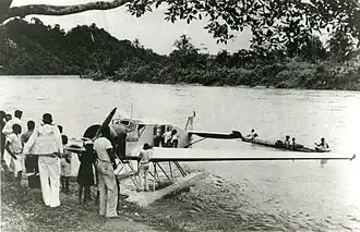 Ein Junkers-Flugzeug auf dem Rio Magdalena