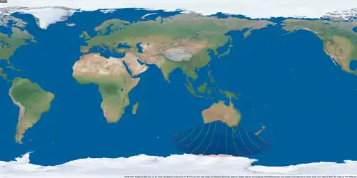 Weltkarte der Sonnenfinsternis vom 13. Juli 2018