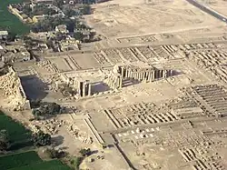 Luftbildaufnahme des Ramesseum