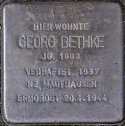 Stolperstein für Georg Bethke