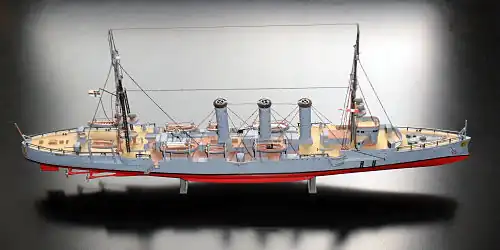 Modell der SMS Dresden (Maßstab 1:350)