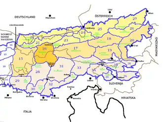 Die Östlichen Rätischen Alpen (Abschnitt 16) nach SOIUSA innerhalb der Ostalpen